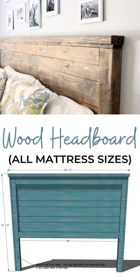 Diy King Size Headboard, Diy King Headboard, Headboard Plan, Rustic Wood Headboard, Diy Headboard Wooden, Diy Bed Headboard, Diy Wood Headboard, Farmhouse Headboard, Reclaimed Wood Headboard