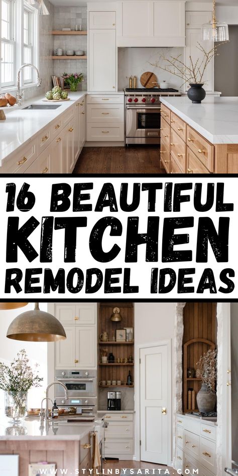 16 AMAZING BEFORE AND AFTER KITCHEN REMODEL IDEAS - Stylin by Sarita Spec Home Kitchen Remodel, Tract Home Kitchen Remodel, Kitchen Cabinet Remodel Before And After, Peninsula To Island Before And After, Kitchen Remodel Open Floor Plan, Maximize Kitchen Space Remodel, Angled Stove In Kitchen, Ranch House Kitchen Remodel Open Concept, Best Kitchen Upgrades