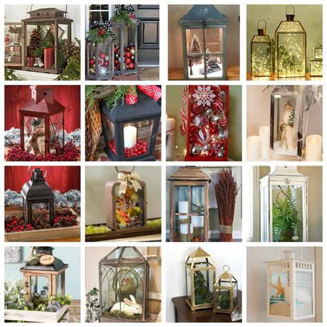 25 Uses for Lanterns year Round Decorate With Lanterns Indoors, Decorate Lanterns For Christmas, Decorate Lanterns Ideas, Decorating A Lantern For Christmas, Christmas Lanterns Decorated Diy, Decorate With Lanterns, How To Decorate A Lantern, Christmas Lanterns Decorated, Christmas Lantern Centerpieces