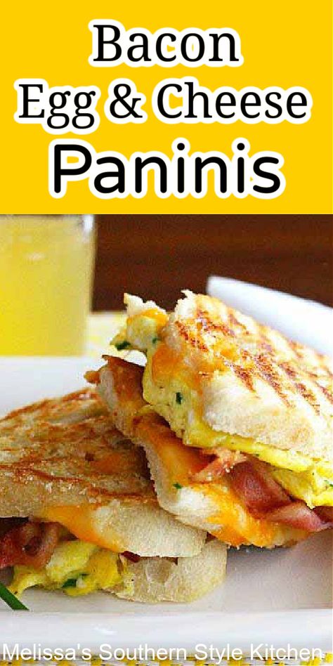 Panini Sandwiches Breakfast, Simple Panini Recipes, Bacon Panini Sandwiches, Beef Panini Recipes, Panini Press Recipes Breakfast, Breakfast On Grill, Breakfast Panini Recipes, Panini Press Ideas, Paninis Sandwiches Recipes