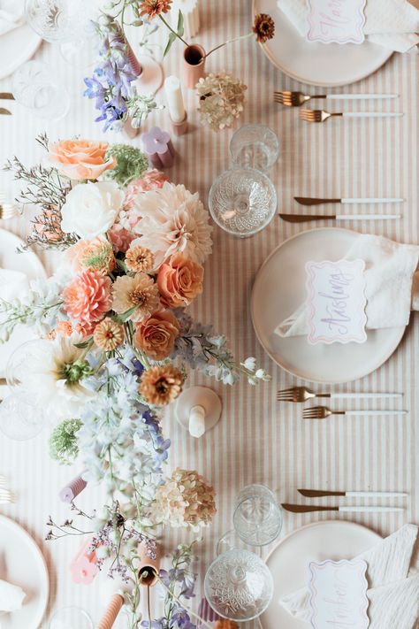 Colourful Pastel Wedding Flowers, Pastel Color Theme Wedding, Pastel Wedding Flowers Table, Pastel Rustic Wedding, Pastel Colour Wedding Theme, Pastels Wedding Theme, Apricot Wedding Theme, Fall Pastel Wedding, Light Pastel Wedding