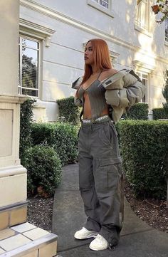 Click the link for more or to buy Cargo Fits Girl, Parachute Pants Concert Outfit, Oversized Cargo Pants Outfit, Drake Fits, Downtown Fits, Cargo Shorts Outfits Women, Cargo Outfits Women, Grudge Outfits, Cargo Outfits