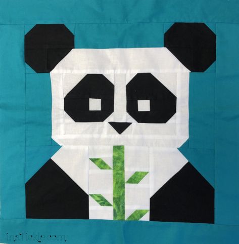 Panda Quilt - In A Tickle Panda Quilt Pattern, Quilting Machine Frame, Panda Quilt, Quilt Pattern Free, Quilt Square, Quilting Frames, Panda Art, Fabric Strips, Quilt Patterns Free