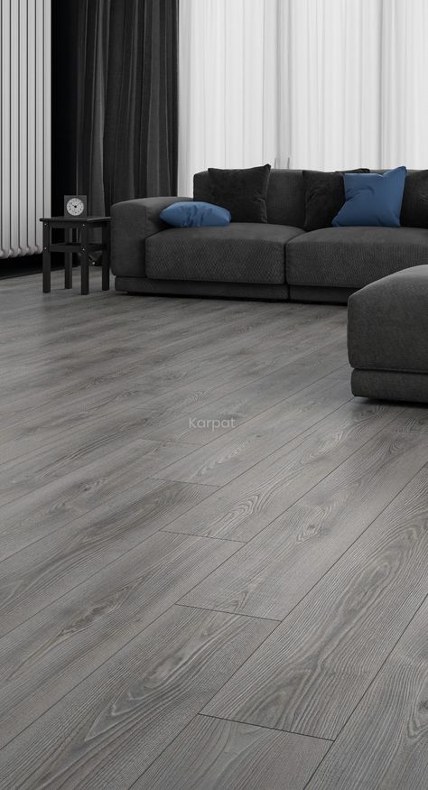 Grey Parquet Flooring Living Rooms, Living Room Flooring Ideas Laminate, Grey House Aesthetic, Living Room Designs Grey Floor, Paint Colors That Go With Gray Floors, Bedroom Grey Floor, Grey Floor Living Room Ideas, Grey Tiles Living Room, Grey Wooden Floor