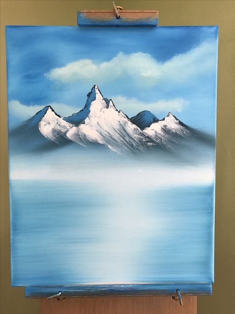 Mountain Canvas Art, Snowy Mountains Painting, Items To Paint, Mountain Scenery Painting, Acrylic Mountain Painting, Cloud Painting Acrylic, Mountain Painting Acrylic, Snowy Hills, Easy Abstract Art