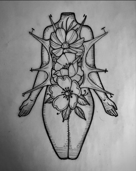 Halloween Tattoo Sketch, Tiny Detailed Drawings, Sketch Book Tattoo Ideas, Like Work Tattoo, Spooky Tattoo Designs, Bold Floral Tattoo, Goth Pinup Tattoo, Fill In Tattoos, Witchy Flash Tattoo