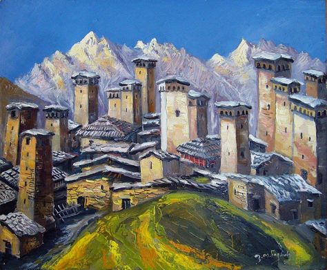 Surrealism found in the mountains - Unknown Georgian genius artist living in Svaneti Georgian Ornaments, Artist Bedroom, Color Mixing Chart, Art Painting Gallery, History Museum, Diy Canvas Art, Diy Canvas, In The Mountains, Art Sketchbook