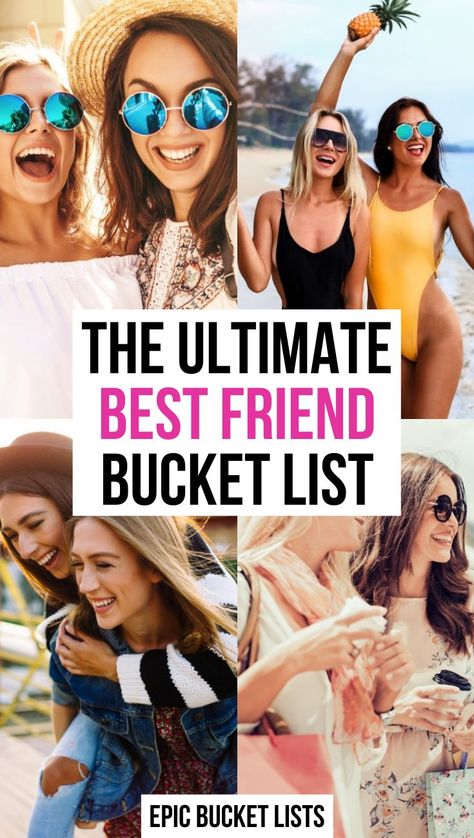 Sleepover Bucket List Best Friends, Bucket List Ideas For Best Friends, Unique Things To Do With Friends, Places To Go With Your Best Friend, Bucket List With Best Friend, Bucket List Ideas With Friends, Best Friend Bucket List Ideas, Bestie Bucket List, Bucket List With Friends