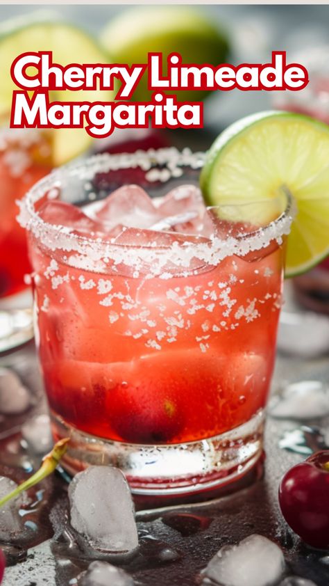 Cherry Limeade Margarita Recipe, Summer Wine Recipes, Limeade Margarita Recipe, Frozen Lime Margarita Recipe, Limeade Margarita, Lime Margarita Recipe, Bartender Drinks Recipes, Christmas Drinks Alcohol Recipes, Bartender Drinks