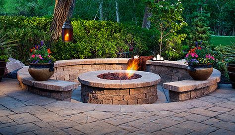 Architectural Masonry, Pavers, Retaining Walls, Manufacturer ... Fire Pit Video, Fire Pit Essentials, Indoor Fire Pit, Sunken Fire Pits, Fire Pit Materials, Outdoor Fire Pit Designs, Fire Pit Landscaping, Outdoor Patio Designs, Stone Fire Pit