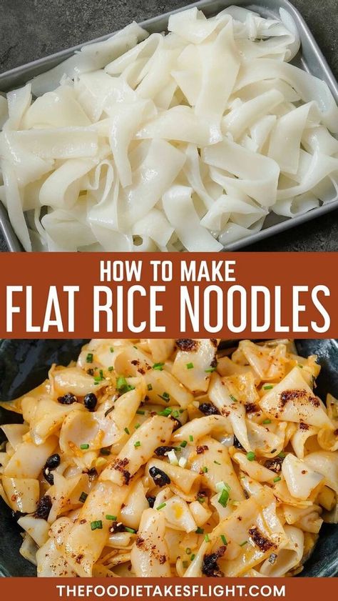 Making Fresh Rice Noodles, Sweet Rice Noodle Recipes, Mac Noodle Recipes, Homemade Rice Noodles How To Make, How To Make Rice Noodles Recipe, How To Make Rice Noodles Homemade Pasta, Flat Rice Noodles Recipes, Rice Pasta Recipes Noodles, Homemade Asian Noodles