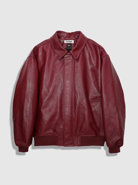 Courdroy Jacket, Button Jacket, Downtown Outfits, Men's Leather Jacket, Guys Clothing Styles, Leather Sleeve, Mens Outfit Inspiration, Streetwear Men Outfits, Red Jacket