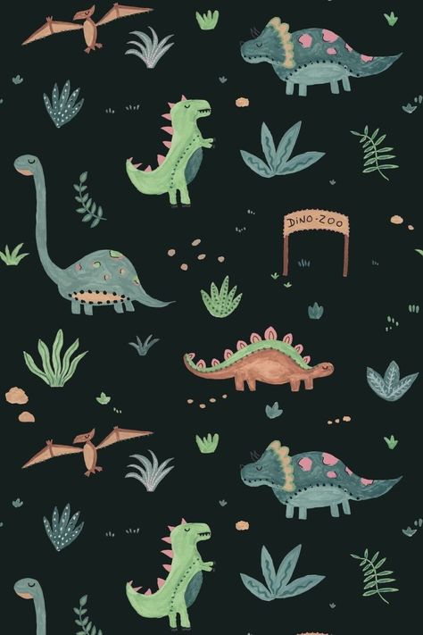 Cute Dinosaur Wallpaper, Badass Drawings, Dinosaur Wallpaper, Desain Buklet, Dinosaur Illustration, Textile Prints Design, Wallpaper Doodle, Tshirt Design Inspiration, Dinosaur Background