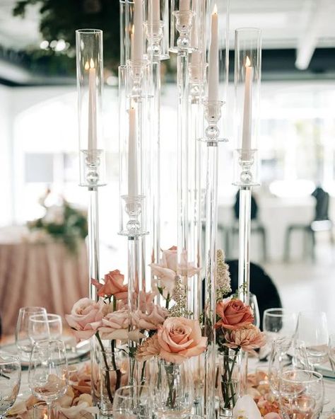 Kansas City Wedding Florist on Instagram: "Our crystal cluster candelabras are one of our favorite looks for upcoming weddings! There are endless way to style these beauties. ⁠ Planning : @hitchedinkc⁠ Photography : @renatazimmerphotography⁠ Venue : @themaverickkc⁠ Floral : @goodearthfloral⁠ ⁠ #themaverick #kcwedding #kcweddings #kansascitywedding #kcflorist #kcweddingflorist #kansascityflorist" Grand Centerpieces Wedding, Candle Arrangements Wedding, Wedding Flower Arrangements Centerpiece, Crystal Candelabra Centerpiece, Crystal Candelabra Wedding Centerpieces, Crystal Candelabra Wedding, Elevated Centerpiece, Night In Italy, Crystal Wedding Decor