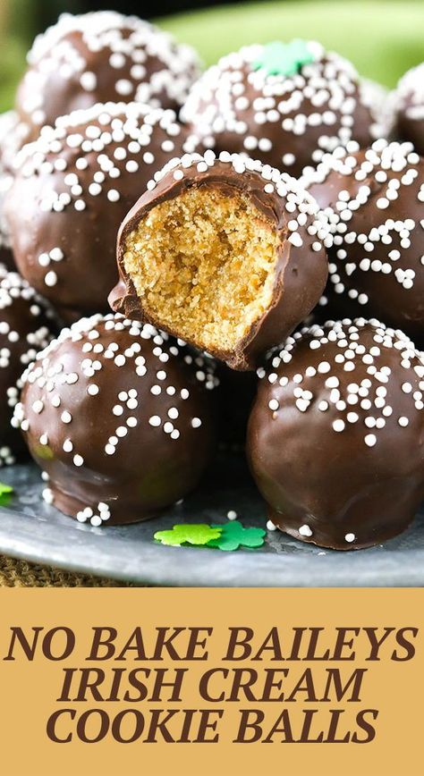 Baileys Cream, Baileys Irish Cream Recipes, Irish Cream Recipe, Brownie Vegan, Baileys Recipes, Cookie Balls, Dessert Truffles, Alcoholic Desserts, Cream Cookies