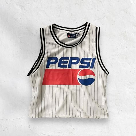 Cropped Pepsi Graphic Tank Top Baby Jersey Sz Xsmall. Brand New Without Tags Pepsi Clothes, Pepsi Merch, Pepsi Outfit, Pepsi Aesthetic, Preppy Tank Tops, Pepsi Shirt, Bts Clothes, Pepsi Man, Jersey Crop Top