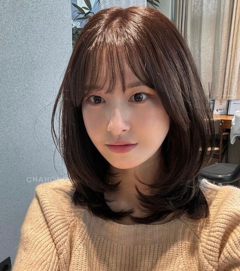 Hair Cut Pic, Korean Long Hair, Shortish Hair, Ulzzang Short Hair, Middle Hair, Brown Hair Looks, Hair Style Korea, Hair Inspiration Long, Hair Inspiration Short