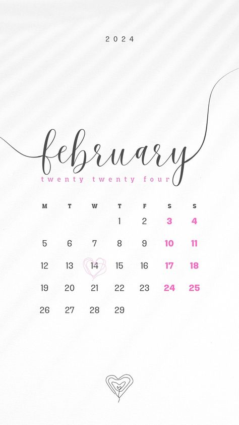 Dark Gray Pink Elegant Minimalist February 2024 Calendar Instagram Story - Templates by Canva Pink February Calendar 2024, February 2024 Calendar, Calendar Instagram Story, February Calendar, Font Combos, Happy Birthday Frame, Create Your Story, Pink Wedding Dresses, Birthday Frames