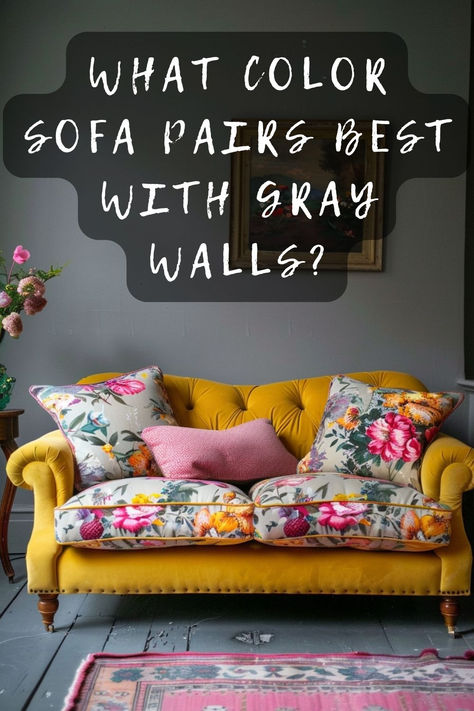 Choosing a sofa color for gray walls? See which hues elevate your space and create a cozy vibe. Click to find your perfect match! 🏡🛋️🎨 #HomeDecor #SofaColors #GrayWalls #InteriorDesign #CozyHome Dark Grey Walls Living Room, Interior Design Gray, Grey Walls Living Room, Color Sofa, Dark Grey Walls, Grey Interior Design, Gray Walls, I Got Your Back, Sofa Colors