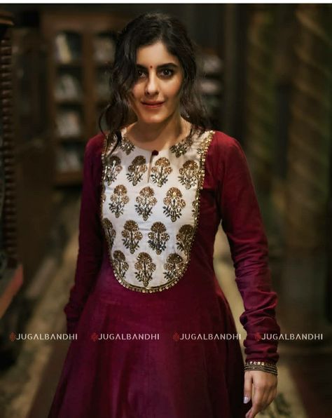 Latest Kurta Designs Women, Hand Embroidery Neck Designs, Aline Kurti Design, Isha Talwar, Georgette Kurtis, Latest Kurta Designs, Party Wear Kurti, Indian Kurti Designs, Salwar Pattern