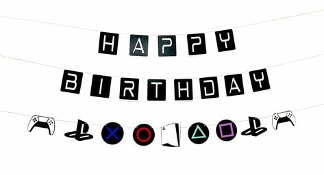 PS5 Birthday Banner, Video Game Birthday Party Banner, Gamer Party, Playstation Birthday Theme, Gamer Garland, Console Controller Banner Gamer Birthday Banner, Ps5 Birthday Theme, Playstation 5 Party Decorations, Ps5 Party Theme, Ps5 Party Ideas, Play Station Theme Birthday Party, Playstation Birthday Theme, Ps5 Birthday Party Ideas, Playstation Birthday Party Ideas