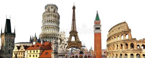 European landmarks stock photos European Landmarks, Europe Train Travel, Europe Train, Visit Prague, Travel Collage, Buda Castle, Europe Itineraries, Europe Tours, Famous Landmarks