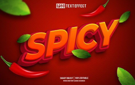 spicy   text effect, font editable, typography Spicy Background, Logo Banners, Cityscape Photos, Text Effect, Heart With Arrow, Custom Illustration, Custom Branding, Background Banner, Text Effects