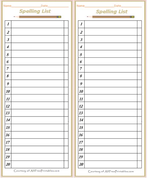 free spelling template Spelling List Template, Words Their Way Sorts, Homeschool Spelling, Words Their Way, Spelling List, Homework Tracker, Weekly Calendar Template, Kindergarten Phonics Worksheets, Tutoring Business