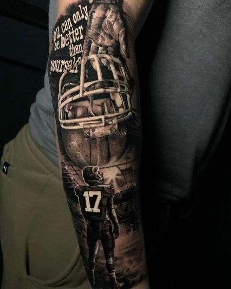 10 Best American Football Tattoo Ideas That Will Blow Your Mind! | Outsons | Men's Fashion Tips And Style Guides Football Tattoo Ideas For Men, Football Tattoo Ideas, American Football Tattoo, Nfl Tattoo, Spring Tattoo, Soccer Tattoos, Mangas Tattoo, Sport Tattoos, Football Tattoo