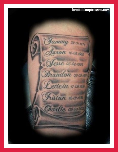 Family Scroll Tattoos For Men, Papyrus Tattoo Designs, Scroll With Names Tattoo, Scroll Tattoos For Women, Scroll Tattoo For Men, Scroll Tattoo Designs, Scroll Tattoo, Cross With Wings Tattoo, Symbol Tattoos With Meaning