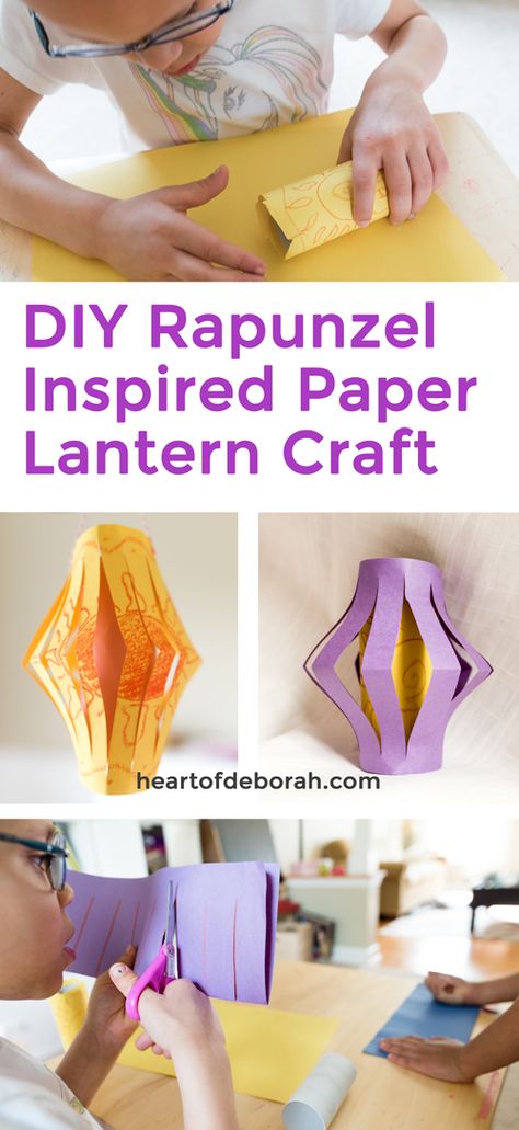 How fun! These DIY Rapunzel Inspired Paper Lanterns are so easy to make. Your preschooler will love making her own lantern with this craft. #disney #disneycraft #kidscraft #paperlantern #diy #rapunzel #disneysmmc Tangled Crafts, Diy Paper Lanterns, Disney Crafts For Kids, Disney Camping, Disney Activities, Princess Crafts, Disney Diy Crafts, Paper Lanterns Diy, Lantern Craft