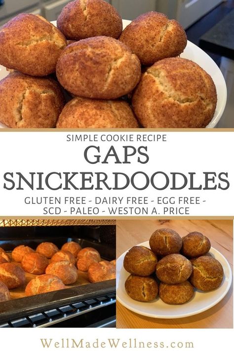 This GAPS Gluten Free Snickerdoodles cookie recipe is so easy a child could make it! Weston A Price Recipes, Therapeutic Diet, Weston Price Recipes, Wapf Diet, Gaps Diet Food List, Aip Dessert Recipes, Wapf Recipes, Gaps Snacks, Candida Cleanse Recipes