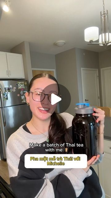 shelly on Instagram: "One of my favorites, THAI TEA 🧋🧡

The perfect refreshing drink for mùa xuân ☀️

Drink it with condensed milk, evaporated milk, or lemonade :)

BATCH TEA RECIPE:
- 12 cups water
- 2 cups sugar
- 3 cups of Thai tea leaves

My pitcher holds 64 oz / 1.9 liter. I had just a little extra tea left.

#thaitea #drinkrecipes #learningvietnamese" Thai Tea Recipe, Thai Tea Recipes, Thai Tea, Tea Recipe, Evaporated Milk, Condensed Milk, Tea Recipes, Refreshing Drinks, Tea Leaves