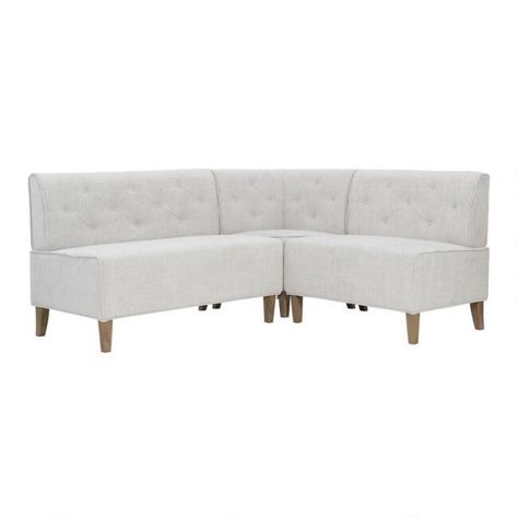 Light Gray Galway Upholstered 3 Piece Dining Banquette | World Market Nook Seating, Nook Bench, Seating Bench, Corner Nook, Banquette Bench, Dining Banquette, Powell Furniture, Corner Bench, Bench Set