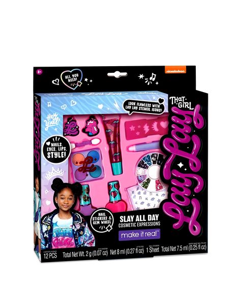 MAKE REAL That Expressions Cosmetic Kids Manicure, Beginner Makeup Kit, Makeup Kit Essentials, Lay Lay, Self Nail, Gloss Eyeshadow, Purple Nail Polish, Slay All Day, Makeup For Teens