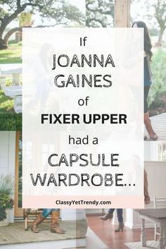 What if Joanna Gaines of the HGTV show Fixer Upper uses a capsule wardrobe? Her outfits consist mainly of essentials and her style is casual. She wears clothes such as a tee, utility jacket, jeans, skirts, boots, etc. Also, shop a few of her outfits... Joanna Gaines Outfits, Joanna Gaines Style Clothes, Joanna Gaines Style, Magnolia Journal, Hgtv Shows, Classy Yet Trendy, Her Outfits, Fashion Capsule Wardrobe, Minimalist Capsule Wardrobe