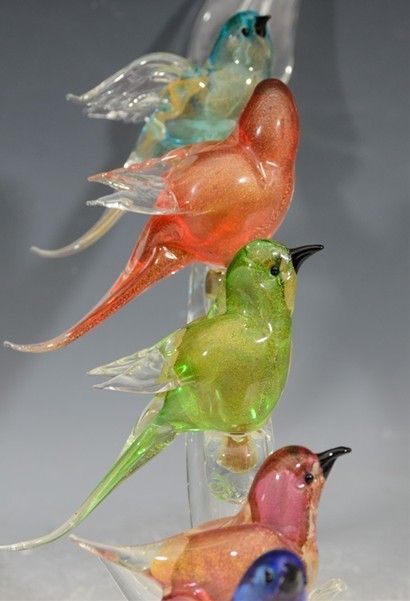 Figurines Branch Sculpture, Hippie Curtains, Birds On A Branch, Art Of Glass, Blown Glass Art, Glass Sculptures, The Venetian, Crystal Figurines, Vintage Art Glass