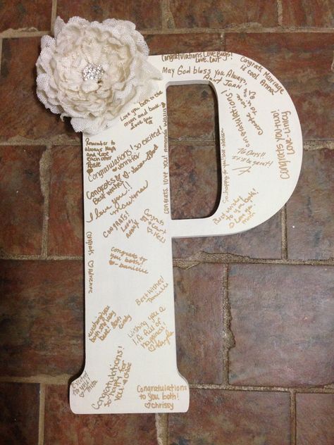 Wooden letter guest book signature | bridal shower Quinceanera Book Signing, Wooden Letter Guest Book, Picture Centerpieces, Graduation Diy Decorations, Homemade Centerpieces, Wooden Drop Box Guest Book, Letter Guest Book, Initial Guest Book Wooden Letters, Wooden Hearts Guest Book