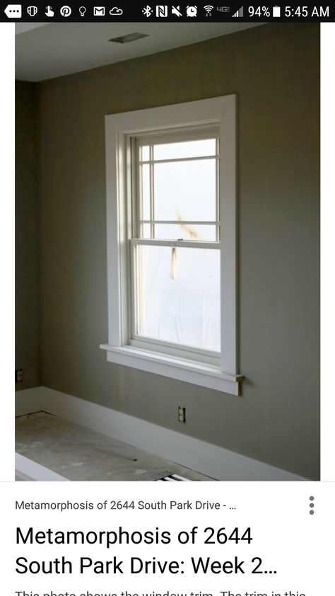 Flat stock 1x4 window trim and floor board Window Trim Ideas Interior, Modern Window Trim, Farmhouse Window Trim, Craftsman Window, Craftsman Window Trim, Diy Window Trim, Craftsman Trim, Interior Window Trim, Window Molding