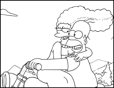 Coloring Pages Simpsons, Simpsons Coloring Pages, Homer And Marge, Printable Coloring Pages For Kids, Cartoon Coloring, Simpsons Art, Disney Phone Wallpaper, Kids' Movies, Cartoon Coloring Pages