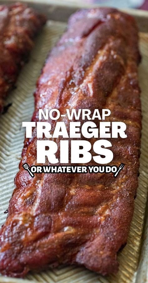 Traeger Smoked Ribs, Ribs Traeger Grill, Pork Ribs On Traeger Grill, Treager Smoked Ribs, Traeger Pork Ribs, Smoked Traeger Recipes, Trager Smoked Ribs, Pork Ribs On The Smoker, Smoked Pork Ribs Pellet Smoker