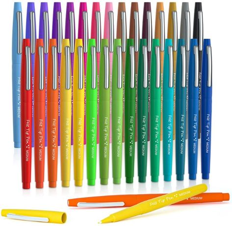 Felt Tip Pens, Medium Point Felt Pens, Assorted Colors Markers Pens Paper Mate Flair, Journaling Writing, Felt Tip Pens, Flair Pens, Felt Tip Markers, Art Pens And Markers, Coloring Supplies, Teacher Supplies, Art Office