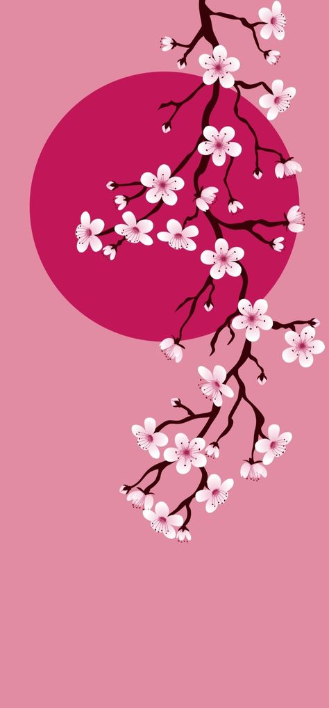 Cherry Blossom Painting Wallpaper, Cherry Blossom Japanese Art, Japanese Cherry Blossom Illustration, Japanese Flowers Painting, Cherry Blossom Astethic Wallpaper, Japanese Flowers Drawing Cherry Blossoms, Japanese Cherry Blossom Wallpaper Iphone, Japanese Background Drawing, Sakura Anime Cherry Blossoms