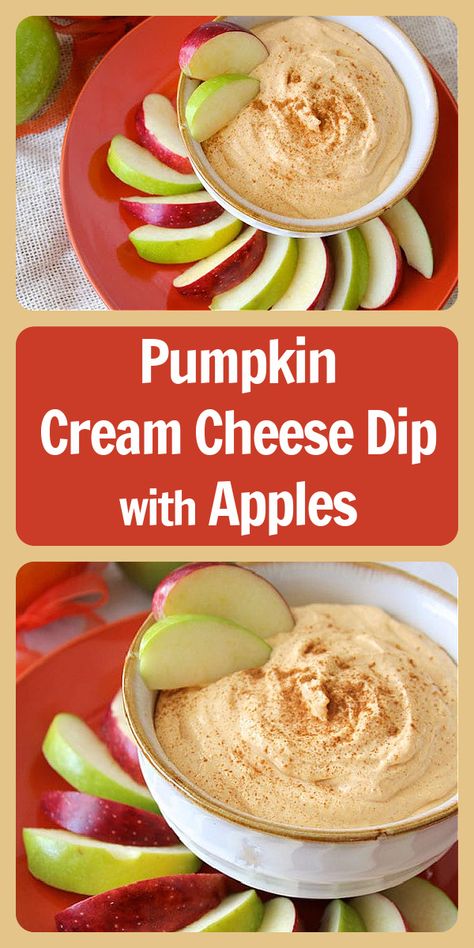 Today's Pumpkin Cream Cheese Dip with Apples is the perfect appetizer, side, or dessert for gatherings, events, and family dinner! For this recipe you will need cream cheese, greek yogurt, pumpkin puree, sugar, cinnamon, and apples. It doesn't get any easier! || cookingwithruthie.com #pumpkinrecipe #autumnrecipe #pumpkindip #pumpkindip #appetizer #fallrecipe Hamburger Cheese Dips, Pumpkin Cream Cheese Dip, Cream Cheese Dip, Pumpkin Dip, Delicious Dips Recipes, Cream Dip, Pumpkin Cream Cheese, Apple Recipes Easy, Apple Dip