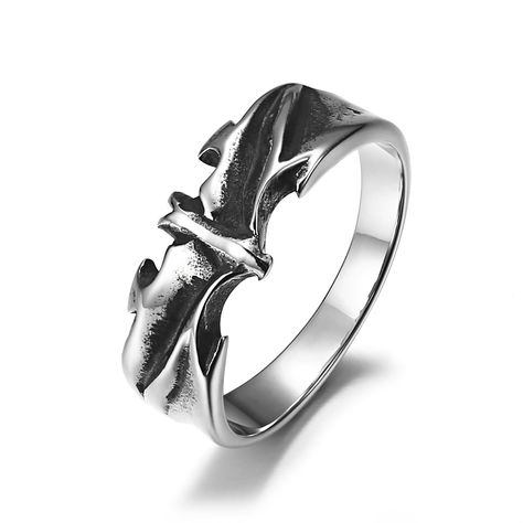 PRICES MAY VARY. Gothic Bat Design: The ring showcases a meticulously crafted bat motif, capturing the essence of gothic mystique and adding an edgy flair to your look. Stainless Steel Craftsmanship: Precision-engineered from durable stainless steel, this ring promises longevity, scratch resistance, and a polished finish that stands the test of time. Color Options: Choose between Silver for a classic look or Black for a more intense and mysterious vibe, allowing you to express your individuality Bat Ring, Mens Stainless Steel Rings, Vintage Biker, Punk Vintage, Black Bat, Stainless Steel Ring, Ring For Men, Gothic Style, Animal Fashion