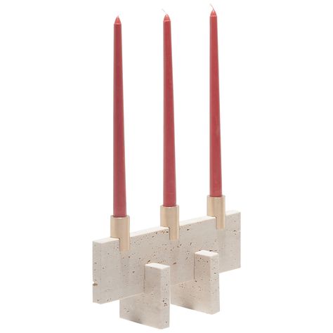 Travertino Marble, Minimalist Mirrors, Strawberry Soda, Spanish Modern, Minimalist Candles, Marble Candle Holder, Minimalist Coffee Table, Marble Candle, Travertine Marble