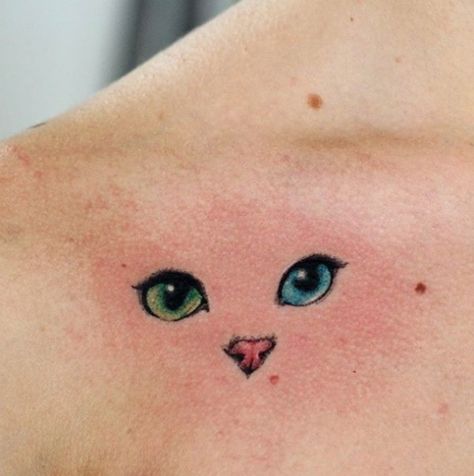 Cat Eye Tattoos, Nose Tattoo, Cat Paw Tattoos, Cat Tattoo Simple, Cute Cat Tattoo, Black Cat Tattoos, Cat Nose, Paw Tattoo, Silhouette Tattoos