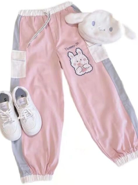 Product id: 1005002697508232 Cotton Trousers Women, Bunny Pants, Cotton Shorts Women, Kawaii Shorts, Kawaii Bags, Kawaii Backpack, School Outfit Women, Y2k Pants, Adorable Bunny