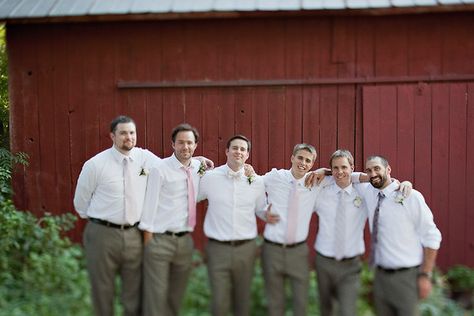 No suits required. Simply, Khaki pants, a white shirt, and a tie of your choice. Makes things easy on your groomsmen. Romantic Window, Minnesota Garden, Wedding Wishes, Garden Wedding, Wedding Stuff, Style Me Pretty, White Shirt, Big Day, Minnesota