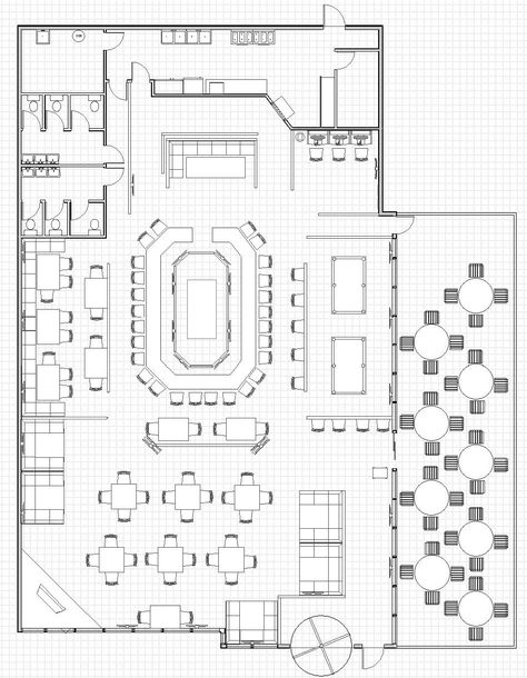 Restaurant Plan Architecture, Restaurant Layout Plan, Cafe Floor Plan, Cafe Plan, Restaurant Floor Plan, Restaurant Layout, Resturant Design, Restaurant Plan, Bar Flooring